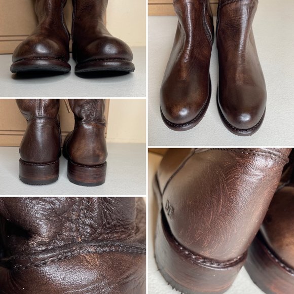 New BED STU Manchester Teak Distressed Riding Boots Size 9 - Picture 9 of 16